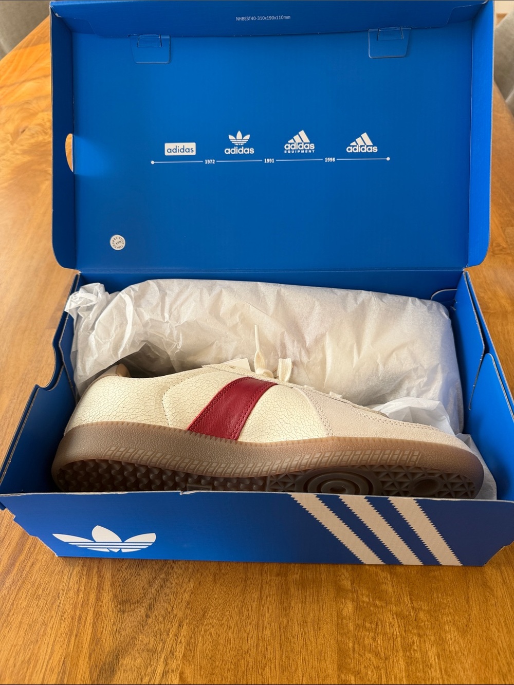 Adidas BW Army Cream Red Leather Sneakers Men’s 9 Women’s 10 NWT
